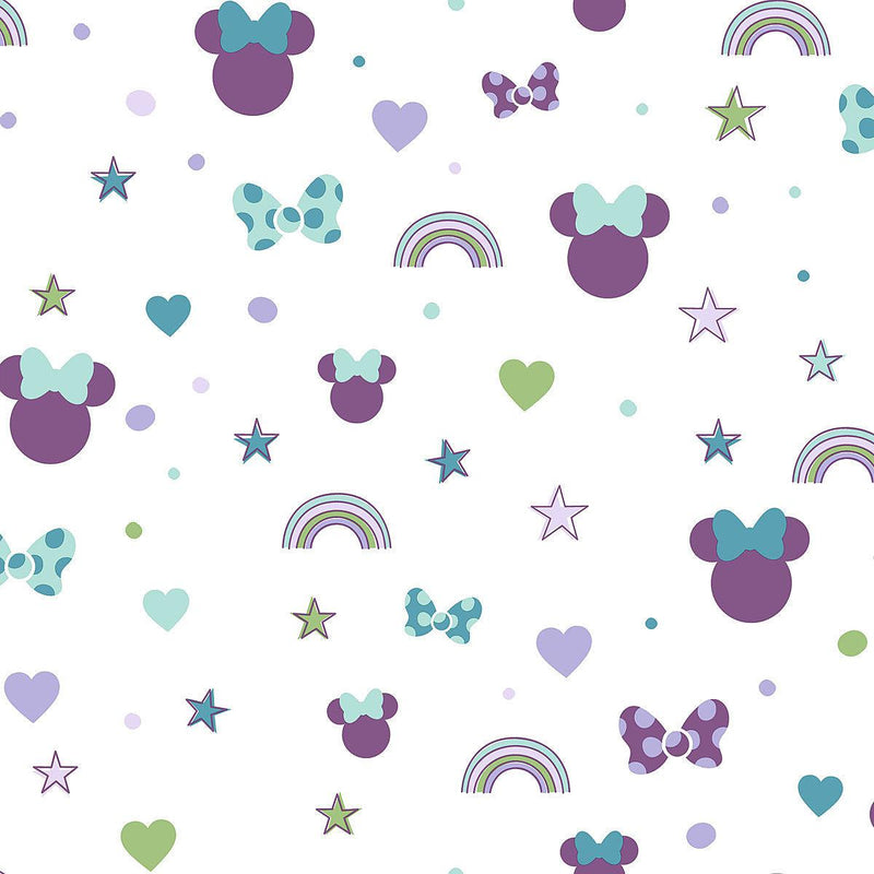 Wallpaper Disney Minnie Mouse Rainbow Wallpaper // Purple 