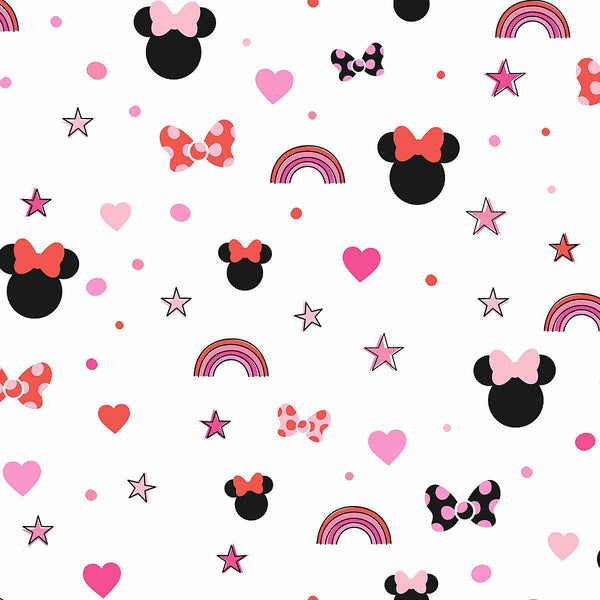 Wallpaper Disney Minnie Mouse Rainbow Wallpaper // Red 
