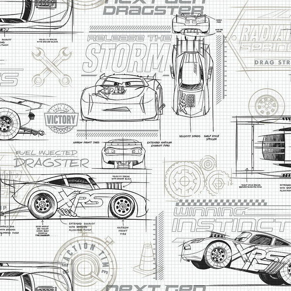 Wallpaper Disney & Pixar Cars Schematic Wallpaper // Neutral 
