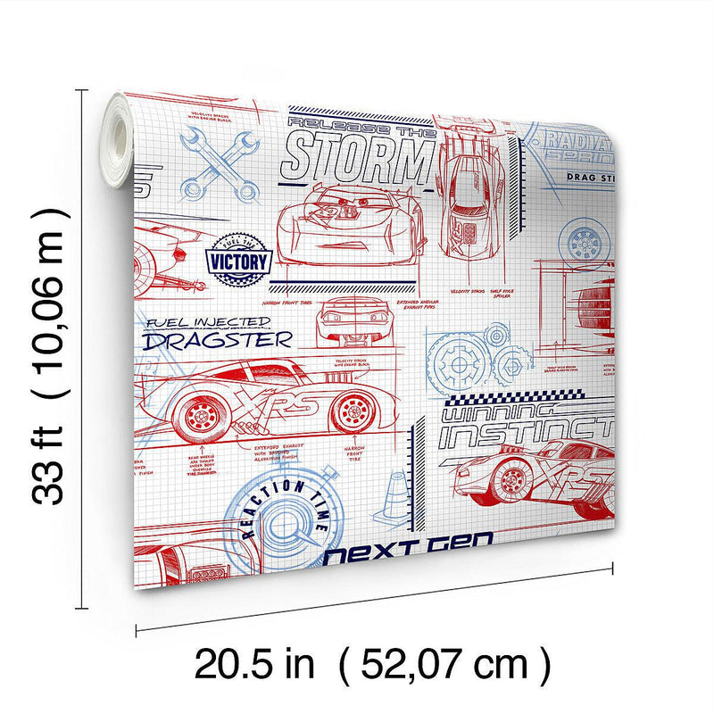 Wallpaper Disney & Pixar Cars Schematic Wallpaper // Red 