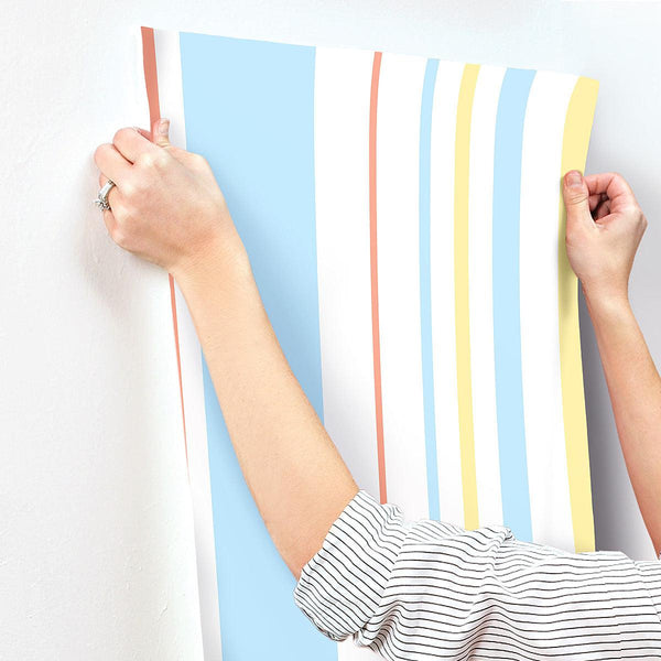 Wallpaper Disney & Pixar Toy Story 4 Owens Stripe Wallpaper // Blue & Orange 