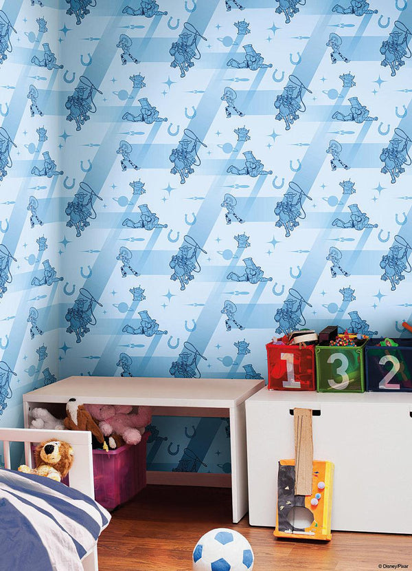 Wallpaper Disney & Pixar Toy Story 4 Retro Wallpaper // Blue 