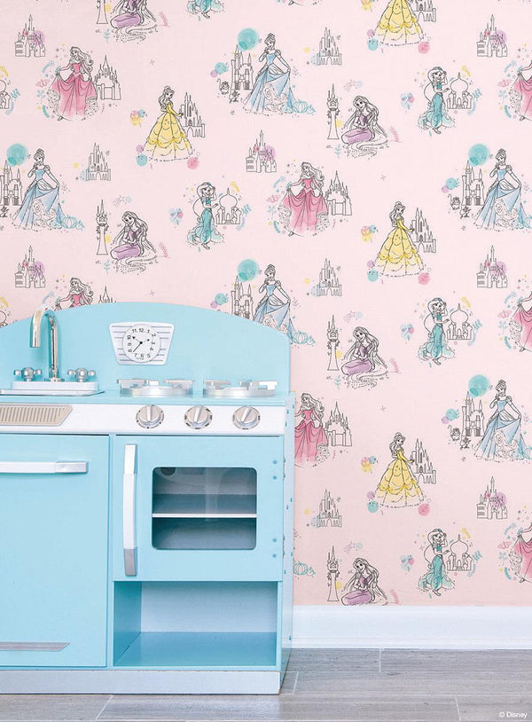 Wallpaper Disney Princess Pretty Elegant Wallpaper // Pink 