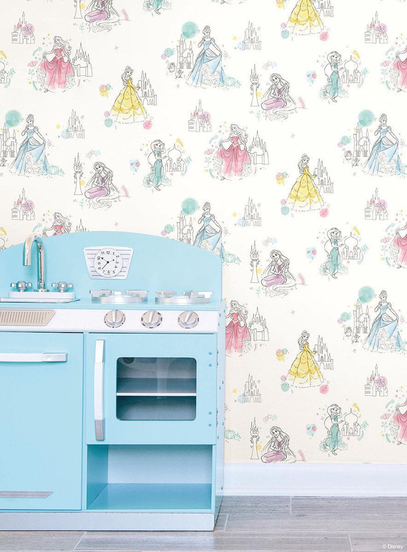 Wallpaper Disney Princess Pretty Elegant Wallpaper // White 