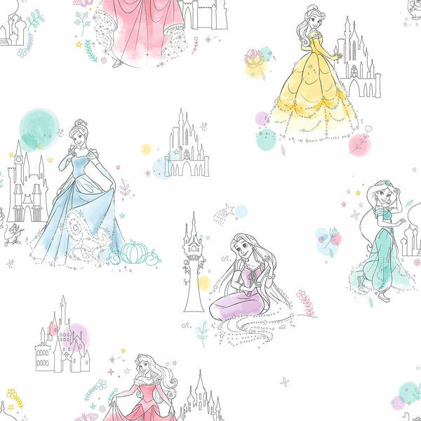 Wallpaper Disney Princess Pretty Elegant Wallpaper // White 