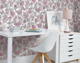 Wallpaper Disney Princess Royal Floral Wallpaper // Magenta 