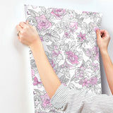 Wallpaper Disney Princess Royal Floral Wallpaper // Magenta 