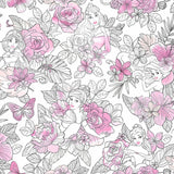 Wallpaper Disney Princess Royal Floral Wallpaper // Magenta 