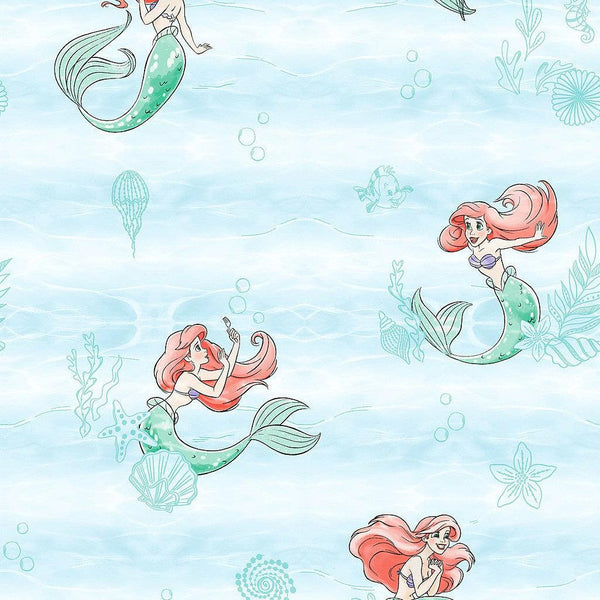 Wallpaper Disney The Little Mermaid Swim Wallpaper // Teal 
