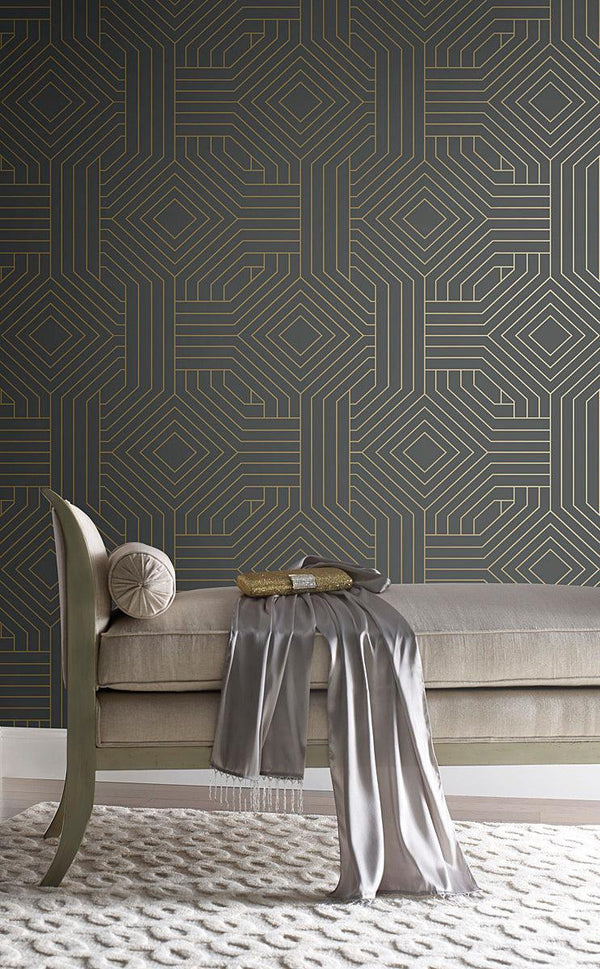 Wallpaper Diverging Diamonds Wallpaper // Dark Grey 