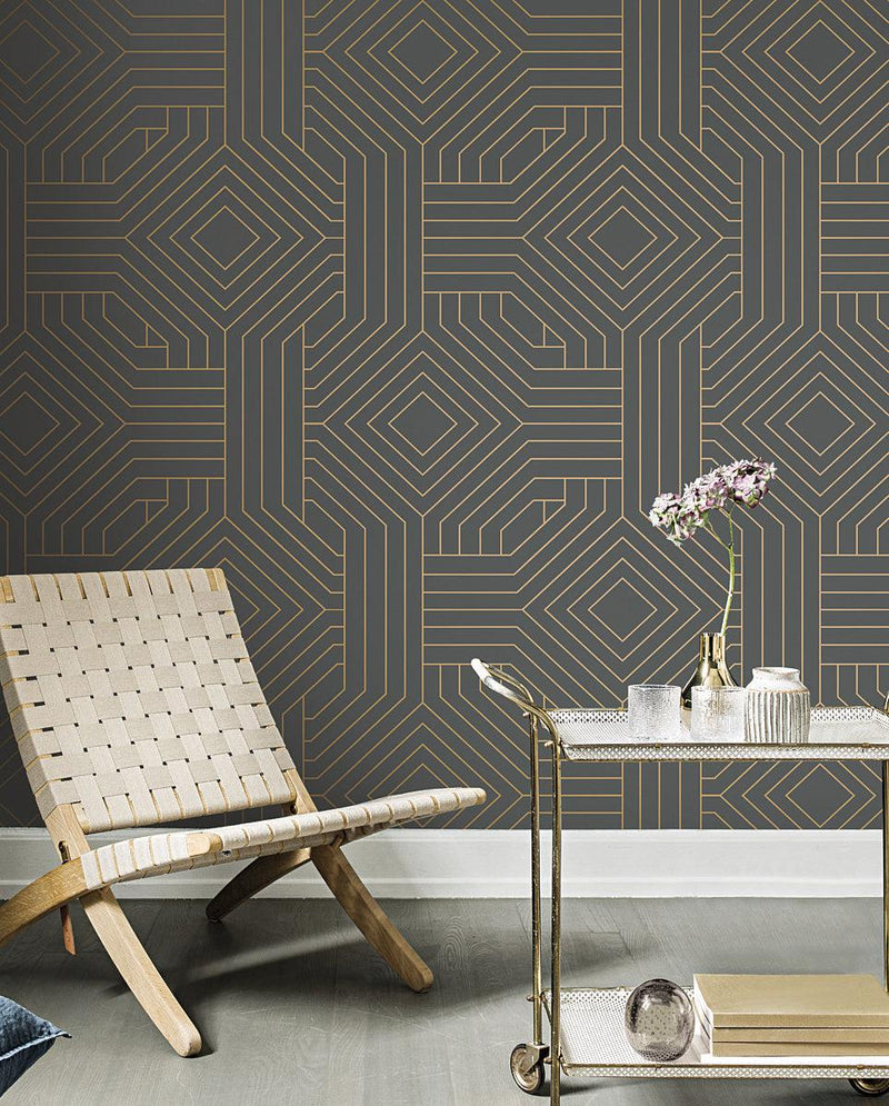 Wallpaper Diverging Diamonds Wallpaper // Dark Grey 