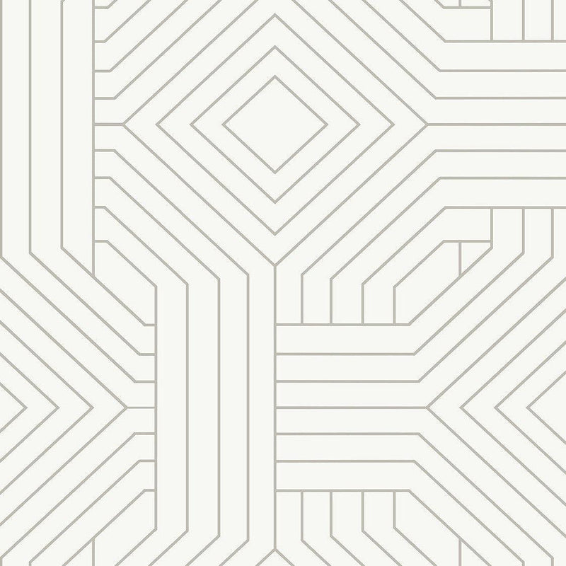 Wallpaper Diverging Diamonds Wallpaper Sample // White 8 x 10 