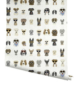 Wallpaper Dog Days Peel & Stick Wallpaper // Multi White 