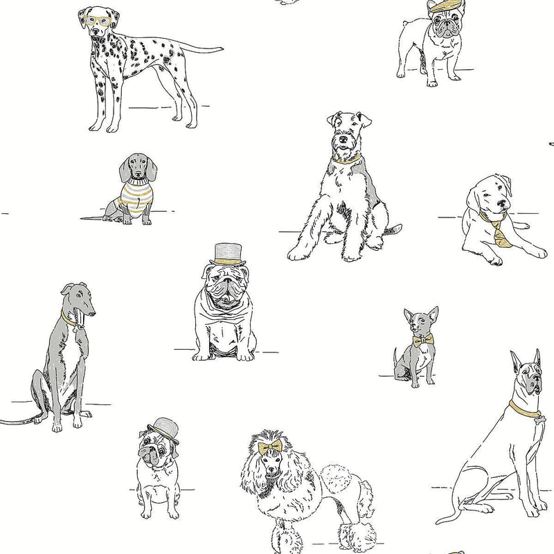 Wallpaper Dog's Life Peel & Stick Wallpaper Sample // Metallic 8 x 10 