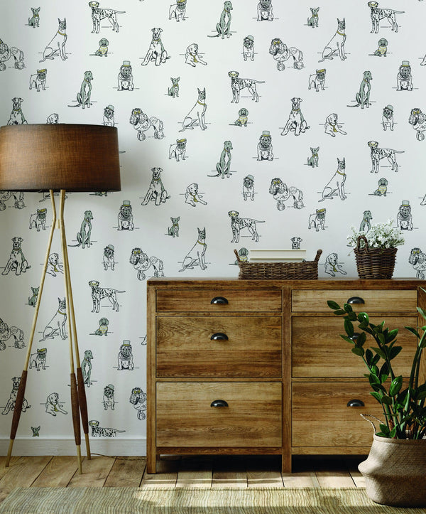 Wallpaper Dog's Life Peel & Stick Wallpaper // Silver & Gold 