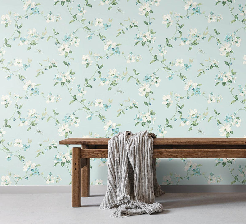 Wallpaper Dogwood Wallpaper // Light Blue 