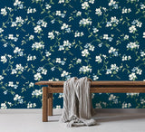 Wallpaper Dogwood Wallpaper // Navy 