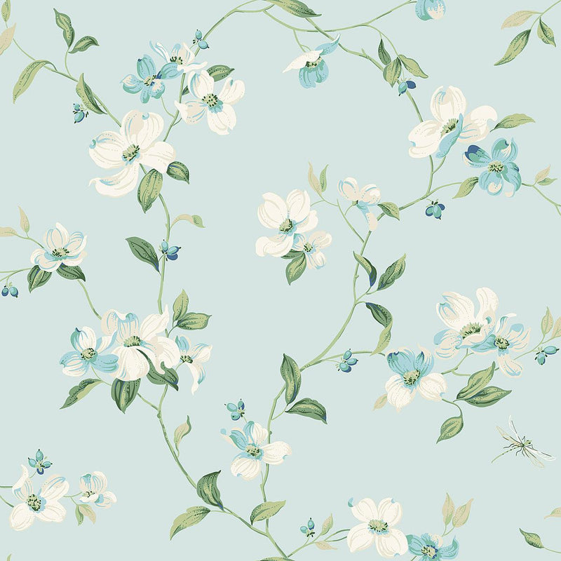 Wallpaper Dogwood Wallpaper Sample // Light Blue 8 x 10 