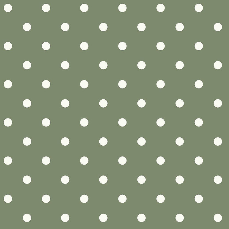 Wallpaper Dots on Dots Wallpaper Sample // White & Green 8 x 10 