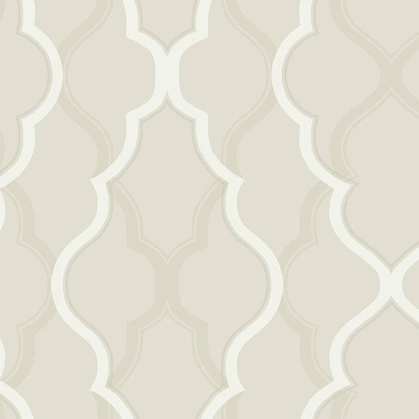 Wallpaper Double Damask Peel & Stick Wallpaper // Beige 