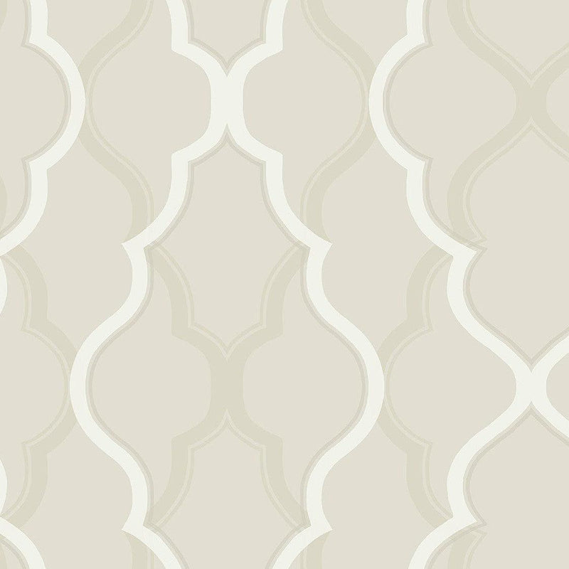 Wallpaper Double Damask Peel & Stick Wallpaper Sample // Beige 8 x 10 