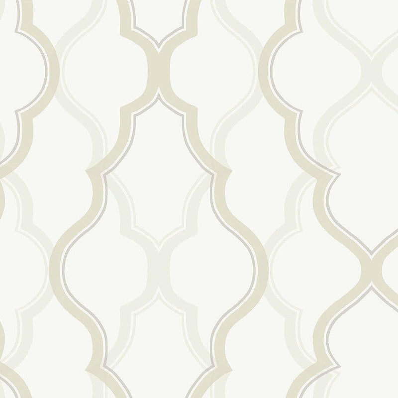 Wallpaper Double Damask Wallpaper Sample // Cream 8 x 10 