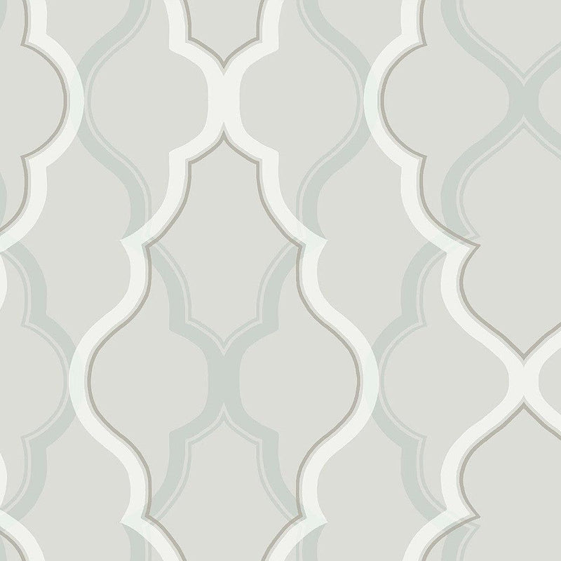 Wallpaper Double Damask Wallpaper Sample // Silver 8 x 10 