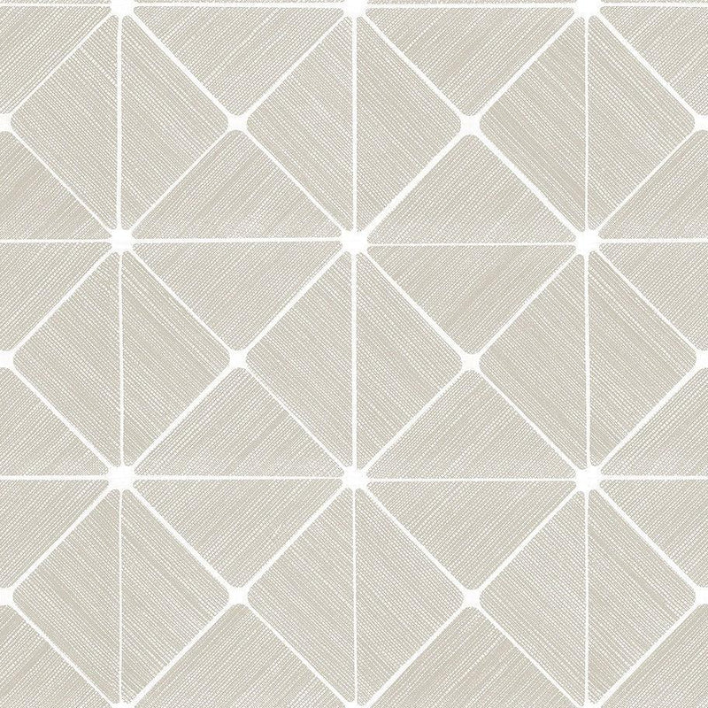 Wallpaper Double Diamonds Peel & Stick Wallpaper Sample // Off White 8 x 10 