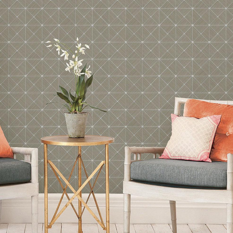 Wallpaper Double Diamonds Peel & Stick Wallpaper Sample // Taupe 8 x 10 
