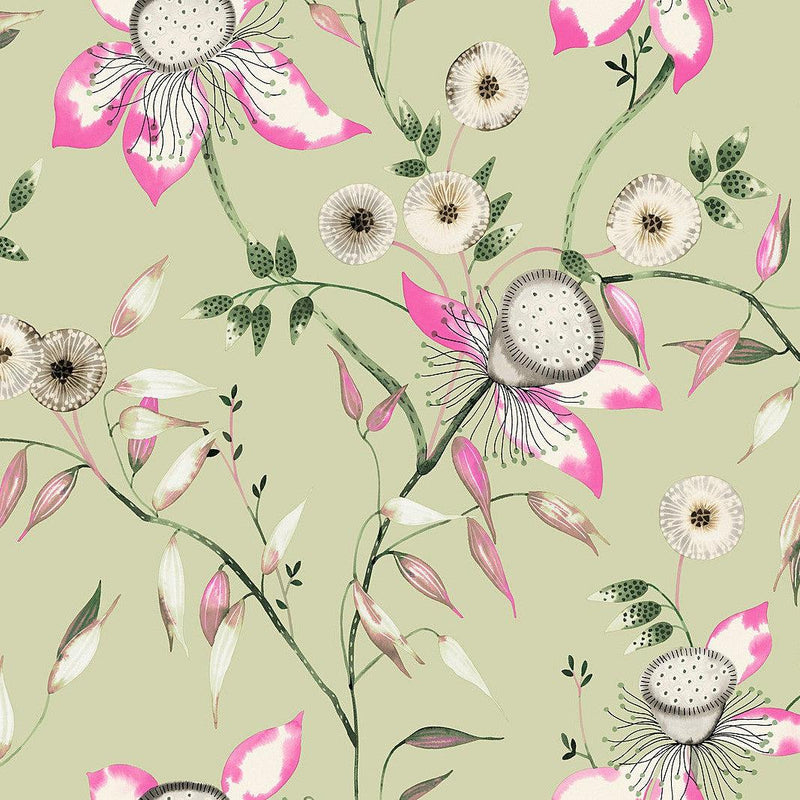 Wallpaper Dream Blossom Wallpaper Sample // Light Green 8 x 10 