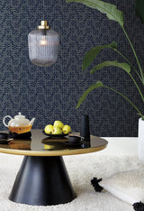 Wallpaper Dynastic Lattice Wallpaper // Navy 