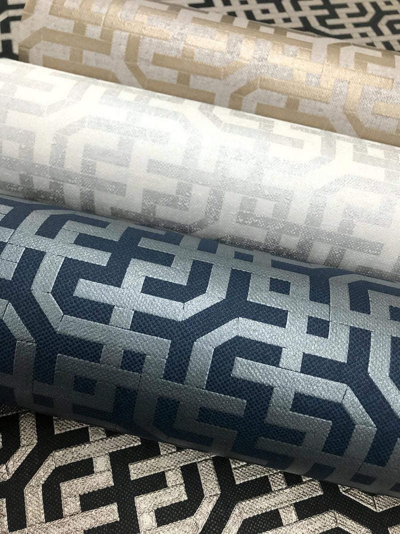 Wallpaper Dynastic Lattice Wallpaper // Navy 