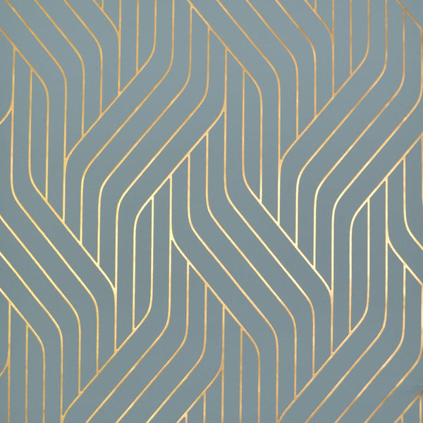 Wallpaper Ebb & Flow Wallpaper // Blue & Gold 