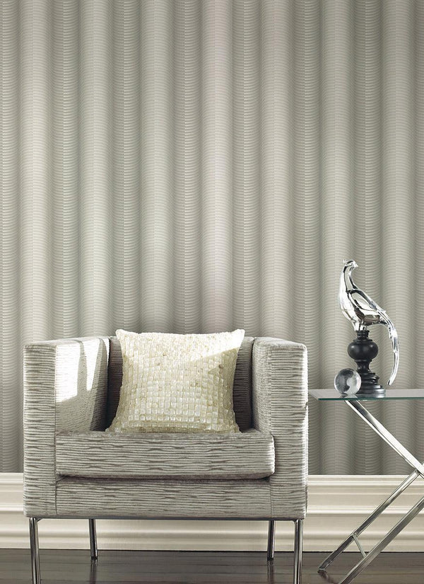 Wallpaper Ebb & Flow Wallpaper // Grey Metallic 