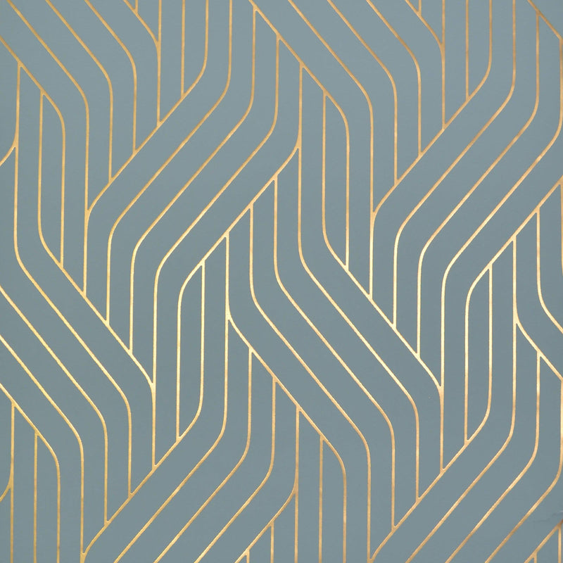Wallpaper Ebb & Flow Wallpaper Sample // Blue & Gold 8 x 10 