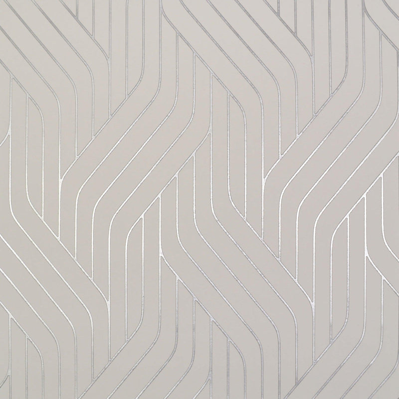 Wallpaper Ebb & Flow Wallpaper Sample // White & Silver 8 x 10 