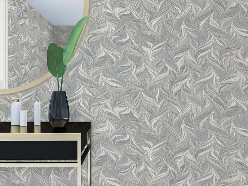 Wallpaper Ebru Swirls Peel & Stick Wallpaper // Neutral 