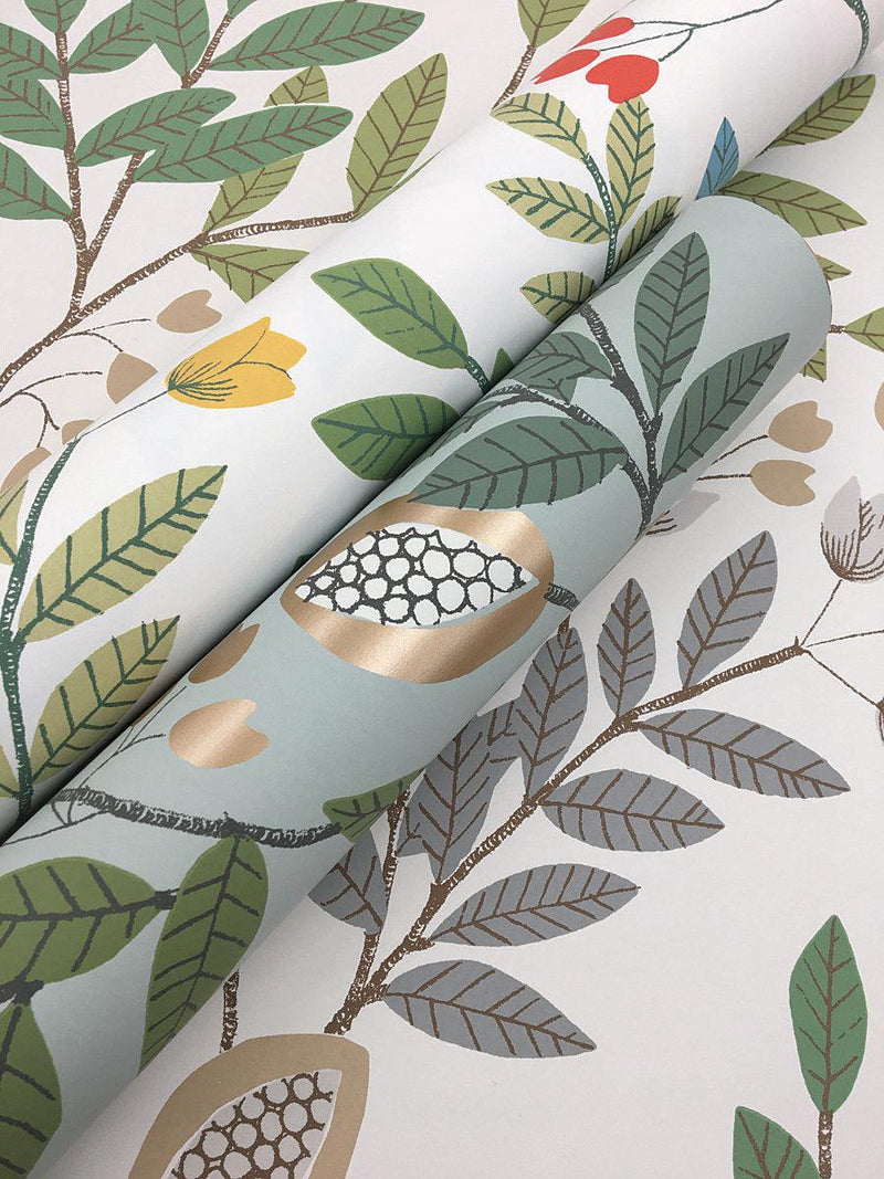 Wallpaper Eden Retreat Wallpaper // Beige & Green 