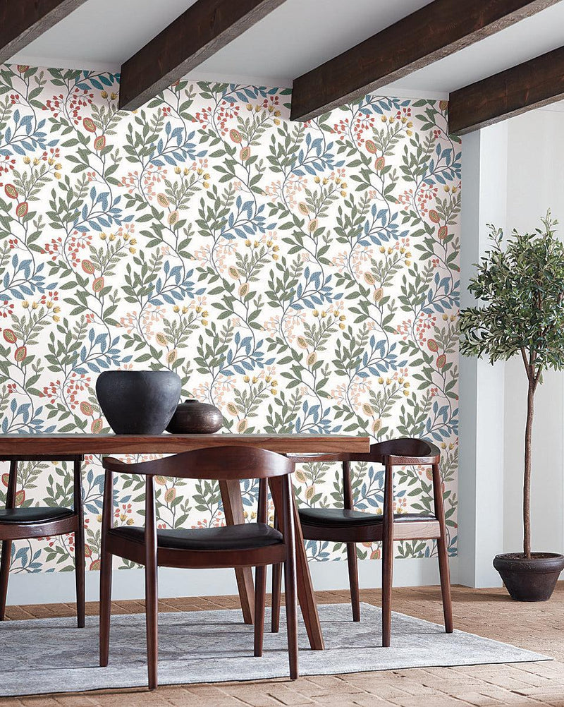 Wallpaper Eden Retreat Wallpaper // White & Multi 