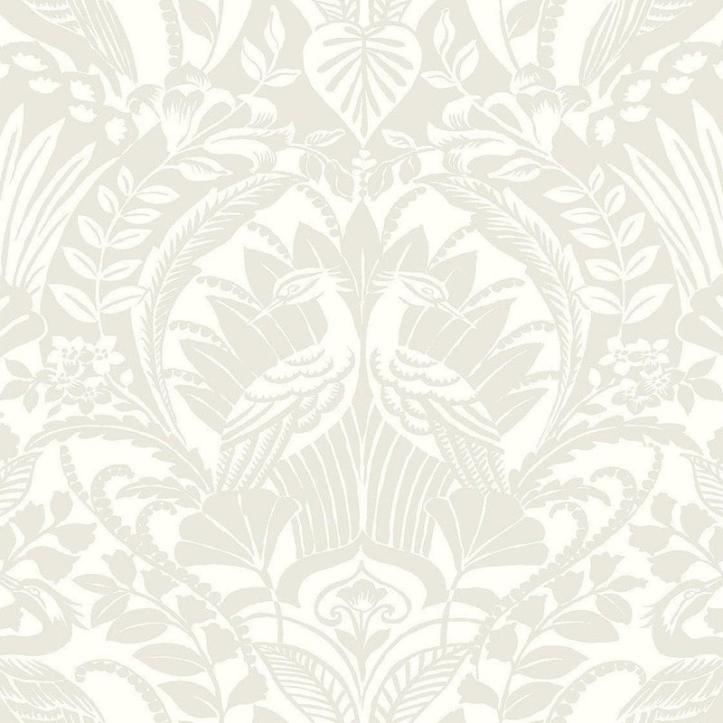 Wallpaper Egret Damask Wallpaper Sample // Taupe 8 x 10 