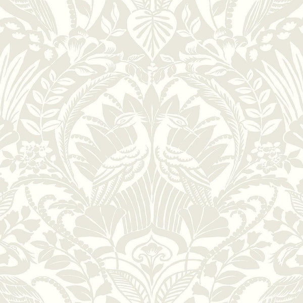 Wallpaper Egret Damask Wallpaper // Taupe 