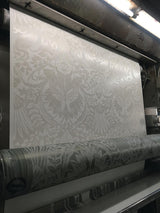 Wallpaper Egret Damask Wallpaper // White & Cream 