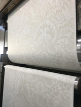 Wallpaper Egret Damask Wallpaper // White & Cream 