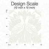 Wallpaper Egret Damask Wallpaper // White & Cream 