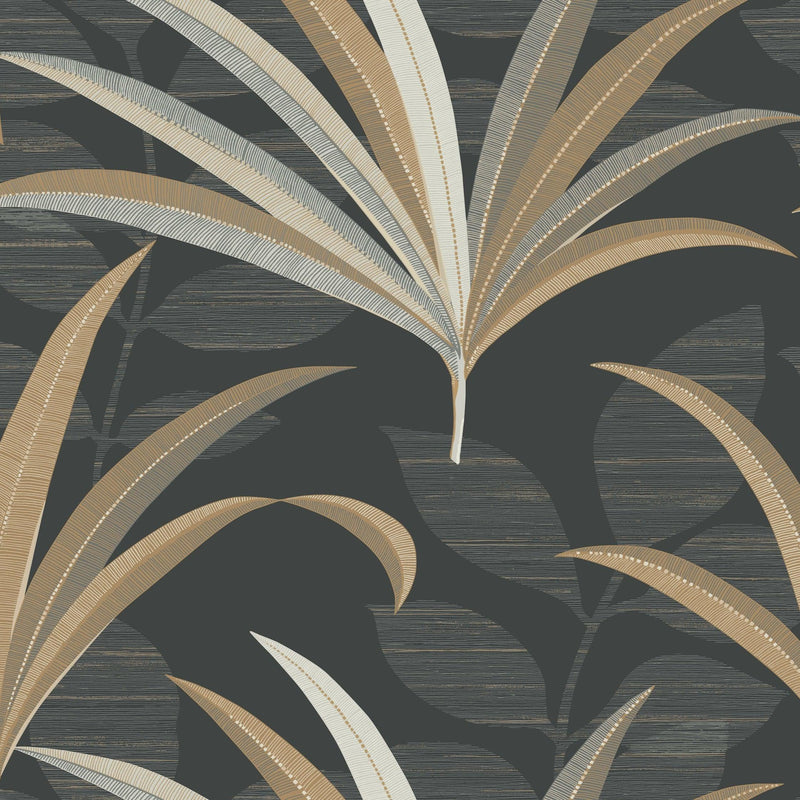 Wallpaper El Morocco Palm Wallpaper Sample // Black 8 x 10 