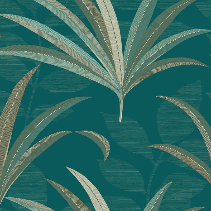 Wallpaper El Morocco Palm Wallpaper Sample // Blue 8 x 10 