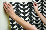 Wallpaper Elegant Birds Peel & Stick Wallpaper // Black & Gold Metallic 