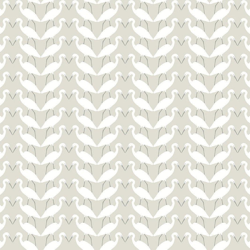 Wallpaper Elegant Birds Peel & Stick Wallpaper Sample // Beige 8 x 10 