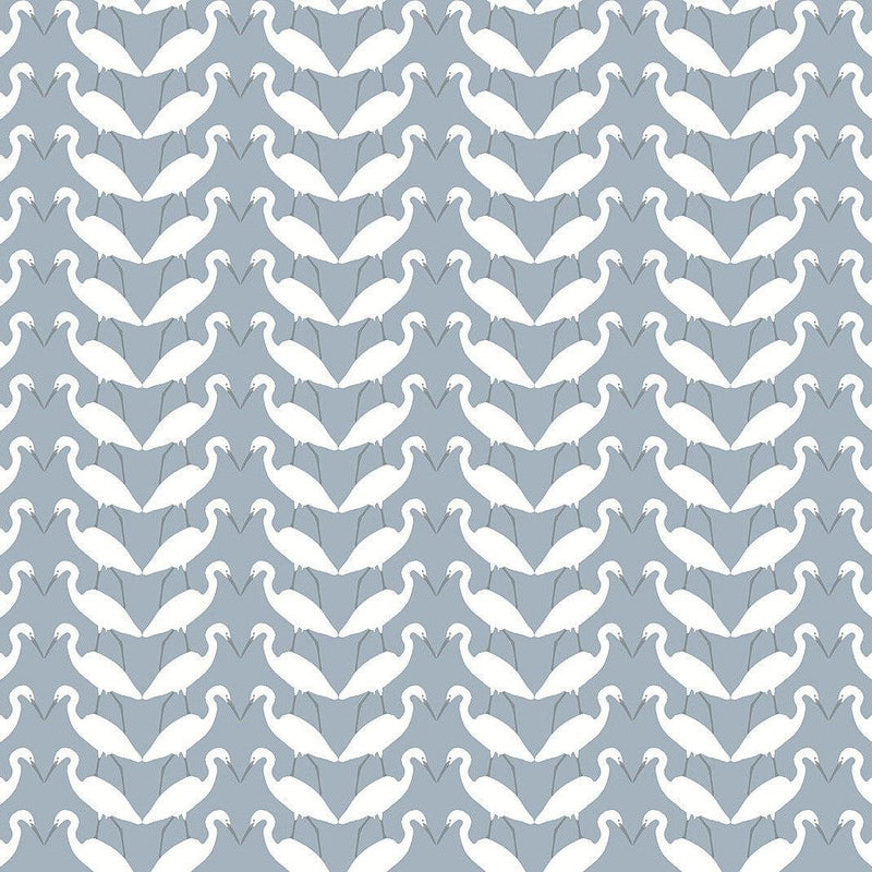 Wallpaper Elegant Birds Peel & Stick Wallpaper Sample // Blue 8 x 10 