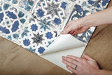 Wallpaper Encaustic Tile Peel & Stick Wallpaper // Blue 